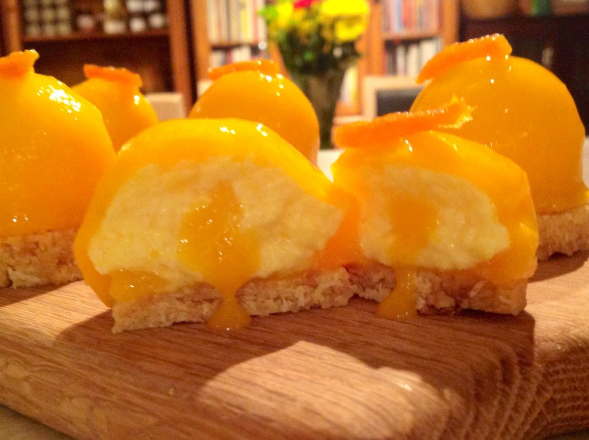 Mango & Passionfruit cheesecakes&nbsp;domes