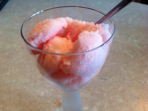 Rhubarb & strawberry sorbet