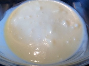 Rich white chocolate mousse