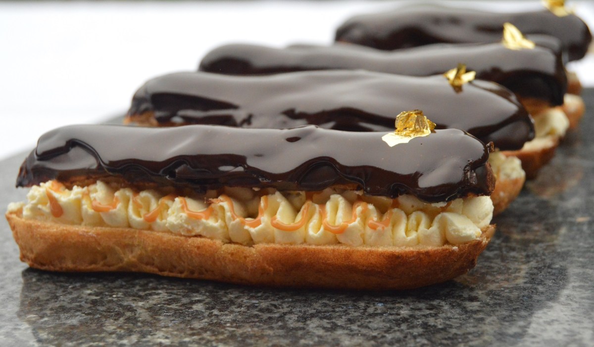 Chocolate & salted caramel&nbsp;éclairs
