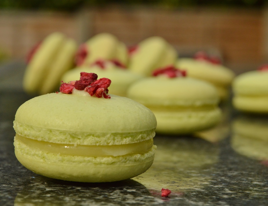 Pistachio and lemon&nbsp;macarons