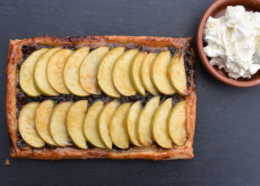 pastry, puff, laminated, puffpastry, butter. tart. galette, apple. glaze. glazed, appletart, festive. Christmas, xmas, nowaste. leftovers. left-overs, mincemeat, marzipan, almond, almondpaste. quick, easy, recipe, writer, homecook, Philip, Philip friend, Philipfriend, britains best home cook, besthomecook, best home cook, bbc1, bbc, television, bbcone, food, foodie, baking, cooking