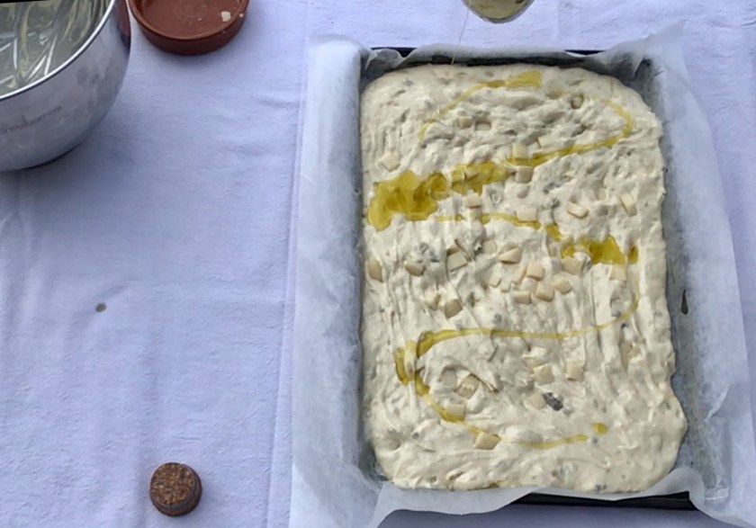 bread, real bread, realbread, focaccia, dough, silky, smooth, knead, mixer, hydration, high hydration, highhydration, Italian, garlic, onion, Parmesan, baking, cooking, comfort, comfortfood, comfort food, foolproof, fool-proof, fool proof, easy, oil, olive, olive oil, oliveoil, homecook, Philip. philip friend, philipfriend, Surrey, UK, recipe, food, foodie