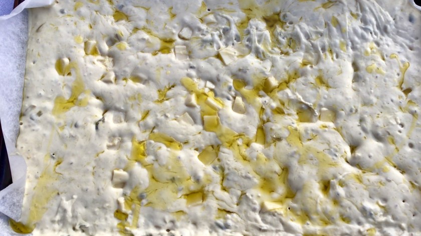 bread, real bread, realbread, focaccia, dough, silky, smooth, knead, mixer, hydration, high hydration, highhydration, Italian, garlic, onion, Parmesan, baking, cooking, comfort, comfortfood, comfort food, foolproof, fool-proof, fool proof, easy, oil, olive, olive oil, oliveoil, homecook, Philip. philip friend, philipfriend, Surrey, UK, recipe, food, foodie