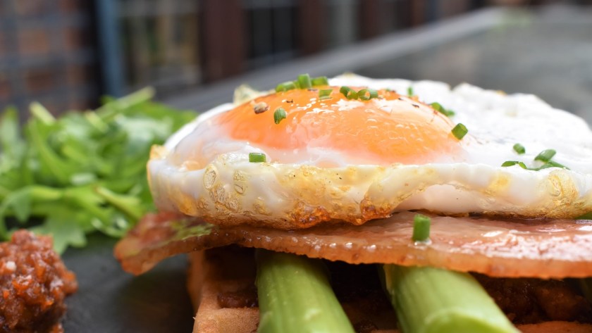 egg, duck, duck egg, duckegg, brunch, meal, easy, quick. seasonal, asparagus. homegrown, homecook, bacon, maple, maple syrup, maplesyrup, jam, baconjam, bacon jam, waffle. waffles. food, foodie, foodporn, light, tasty, delicious, supper, lunch, philip, philip friend, philipfriend