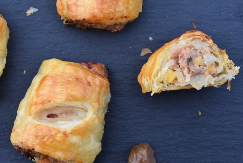 pastry, puff, laminated, puffpastry, butter. roll, rolls, sausage, sausage roll, sausage rolls, sausageroll, sausagerolls, notGreggs, Greggs, chestnuts, chestnut, festive. Christmas, xmas, nowaste. leftovers. left-overs, quick, easy, recipe, writer, homecook, Philip, Philip friend, Philipfriend, britains best home cook, besthomecook, best home cook, bbc1, stuffing, roast, roast dinner, bbc, television, bbcone, food, foodie, baking, cooking, apricot, apricots, herb, herbs, cheese, Stilton, Wenselydale, party, partyfood, canape, canapes, buffet, party food, partyfood