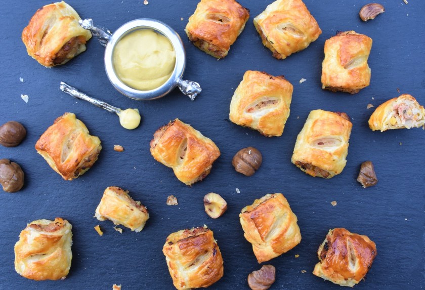 pastry, puff, laminated, puffpastry, butter. roll, rolls, sausage, sausage roll, sausage rolls, sausageroll, sausagerolls, notGreggs, Greggs, chestnuts, chestnut, festive. Christmas, xmas, nowaste. leftovers. left-overs, quick, easy, recipe, writer, homecook, Philip, Philip friend, Philipfriend, britains best home cook, besthomecook, best home cook, bbc1, stuffing, roast, roast dinner, bbc, television, bbcone, food, foodie, baking, cooking, apricot, apricots, herb, herbs, cheese, Stilton, Wenselydale, party, partyfood, canape, canapes, buffet, party food, partyfood