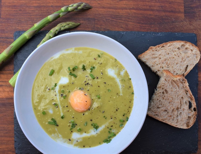 asparagus, homegrown, allotment, seasonal, egg, confit, bread, soup, homemade, spices, herbs, cooking, cookery, recipe, homecook, philip, philip friend, Philipfriend, Surrey, bakingfanatic, kitchen, food, foodie, tasty,