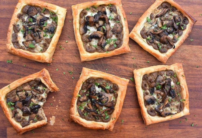 tart, pastry, puff pastry, Italian. Italian Cuisine, dolcelatte, cheese, mushroom, baking. GBBO, starter, party. partyfood, party food, Surrey, philip, philipfriend, philip friend, homecook, best home cook, besthomecook, BBC, cooking, recipe, homemade