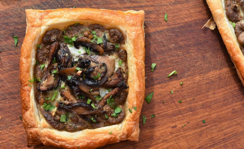 tart, pastry, puff pastry, Italian. Italian Cuisine, dolcelatte, cheese, mushroom, baking. GBBO, starter, party. partyfood, party food, Surrey, philip, philipfriend, philip friend, homecook, best home cook, besthomecook, BBC, cooking, recipe, homemade