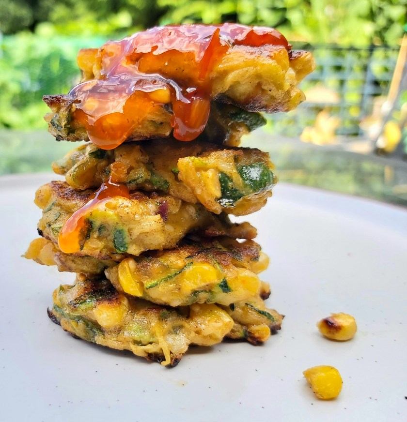 Courgette, zucchini, mint, sweetcorn, garden, summer, homegrown, seasonality, fritter, fritters, homecook, cooking, food, foodie, philipfriend, Philip friend