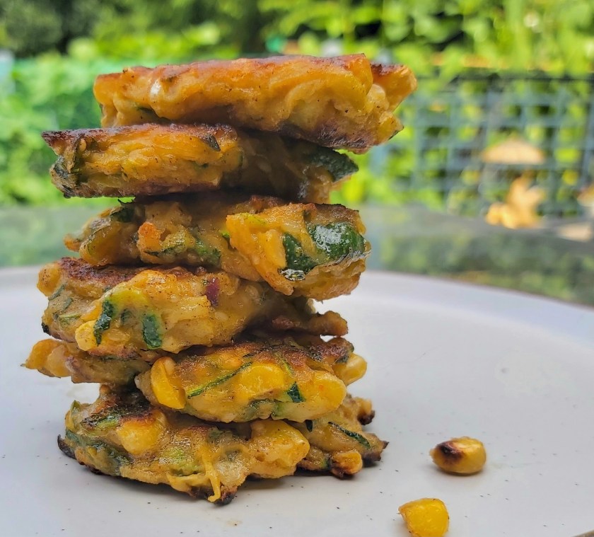 Courgette, zucchini, mint, sweetcorn, garden, summer, homegrown, seasonality, fritter, fritters, homecook, cooking, food, foodie, philipfriend, Philip frienD