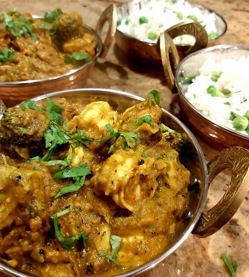 Seafood, prawn, shrimp, pressure cooker, instant pot, instantpot, recipe, food, foodie, curry, homemade, broccoli, fibre