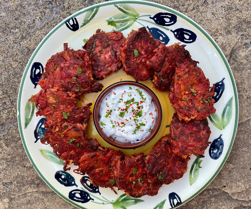 Fritters, fried, air fryer, carrots, courgettes, zucchini, homegrown, garden, food, foodie, recipe, Surrey, homecook