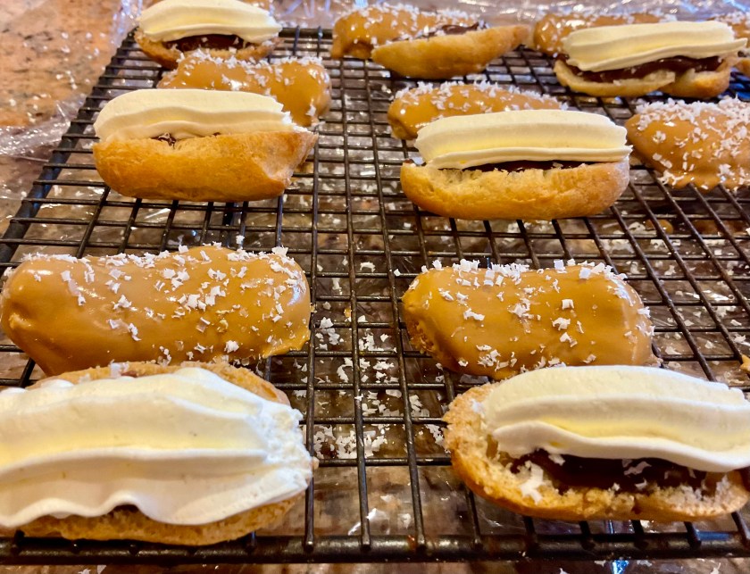 Eclair, choux, pastry, classic, baking, recipe, cooking, food, foodie, afternoon tea, afternoontea, coffee, chocolate, homecook, mocha, Surrey, Uk