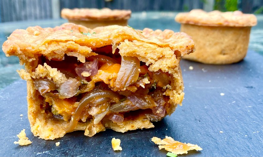 Pastry, cheese, onion, shortcrust, Red Leicester, cheddar, caramelised onion, food, foodie, recipe, baking, cooking