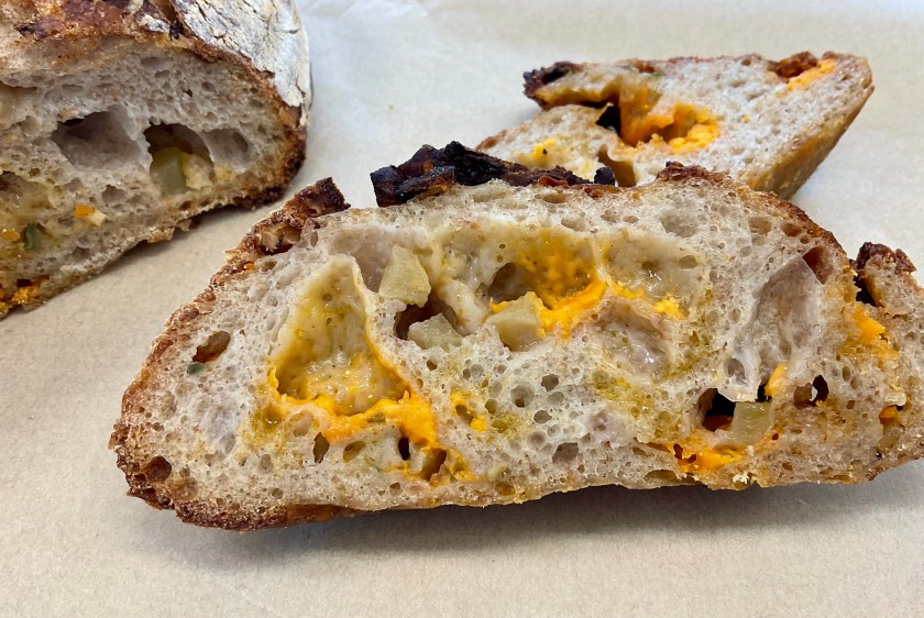 sourdough, bread, realbread, wild yeast, starter, baking, cooking, food, foodie, surrey, uk, levain, shaping, proof, proofing, proving, dough, cheese, chilli, jalapeno, apple